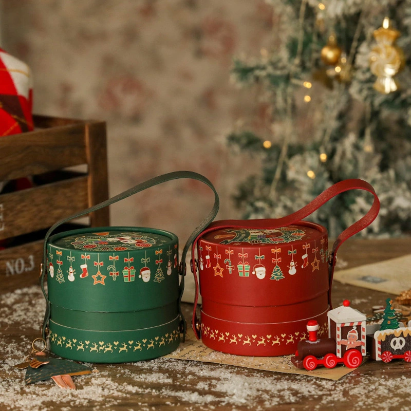 round christmas gift boxes with lids